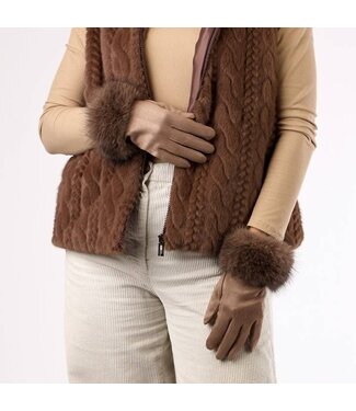 Fur Cuff Ultra Suede Gloves