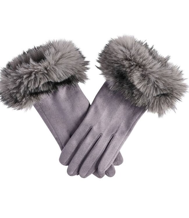 Fur Cuff Ultra Suede Gloves