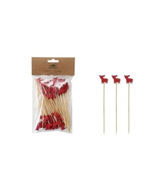 FINCH + FENNEL Bamboo Single Use Skewers with Moose Shaped Handles