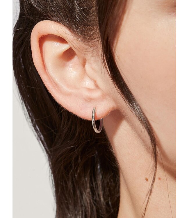Slim Endless Hoops - Lo Small Silver