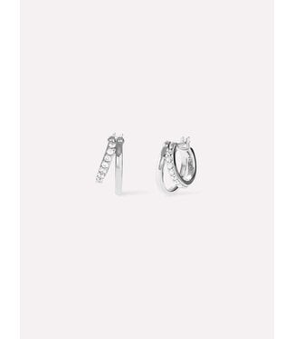Double Hoop Earrings - Toda Mini Silver