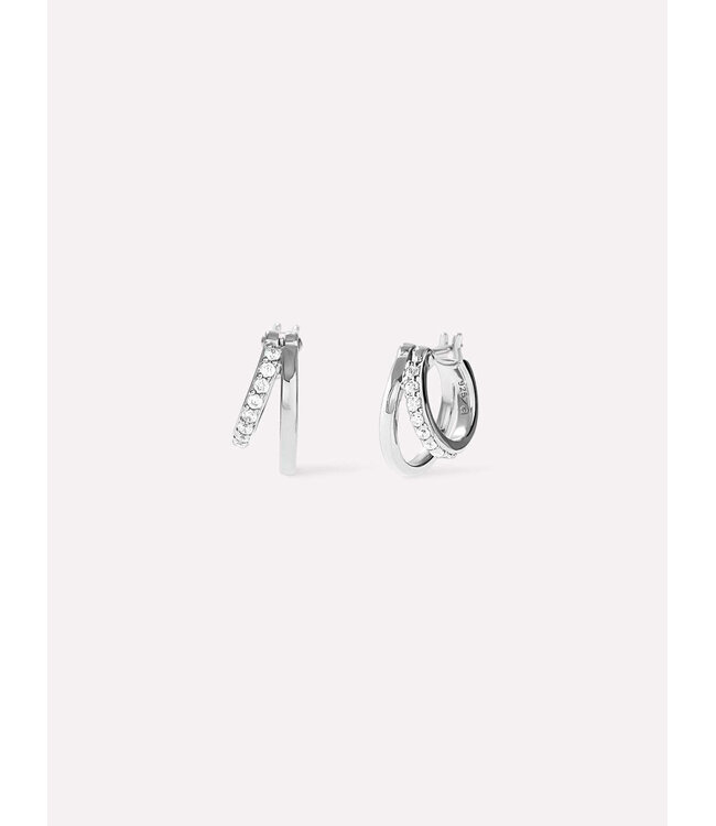 Double Hoop Earrings - Toda Mini Silver