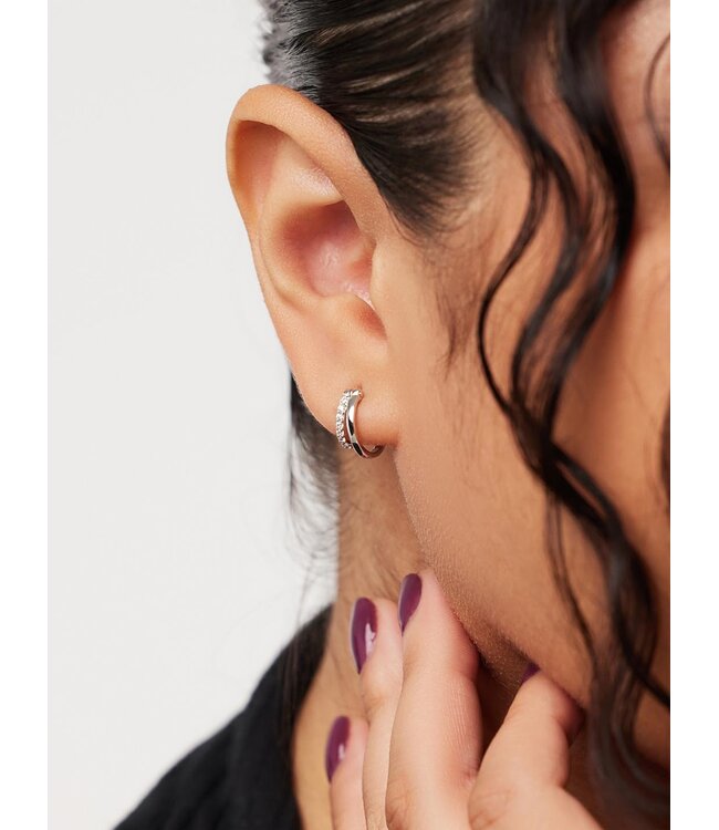 Double Hoop Earrings - Toda Mini Silver