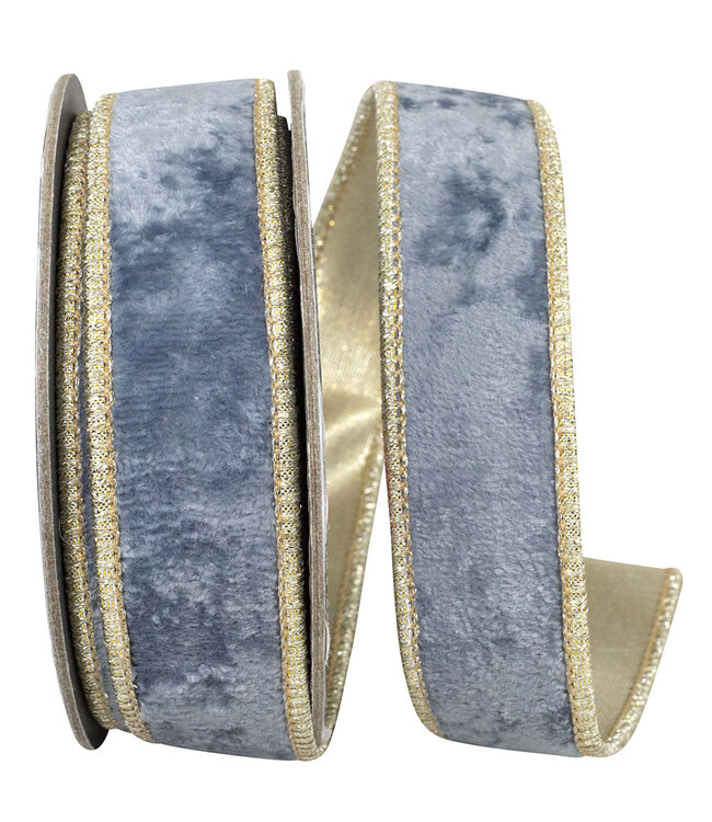 Velvet Plush Texture Sky Deluxe Backed Wired Edge Ribbon