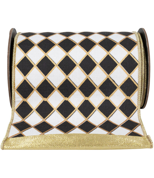 6 Inch Diamond Elite Metallic Outline Deluxe Wired Edge Ribbon