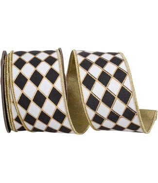 2-1/2 Inch Diamond Elite Metallic Outline Deluxe Wired Edge Ribbon