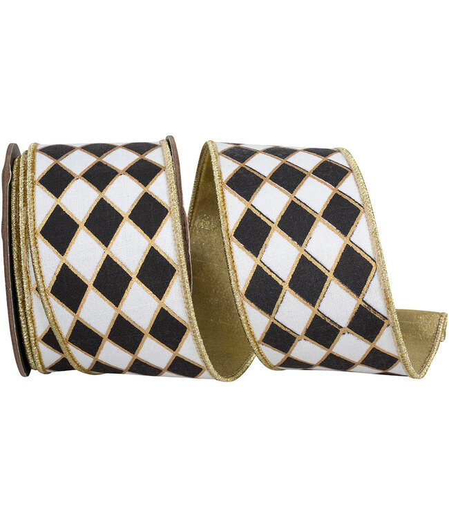 2-1/2 Inch Diamond Elite Metallic Outline Deluxe Wired Edge Ribbon