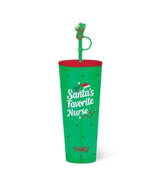 SWIG 24oz Santa's Favorite Nurse Plastic Tumbler