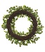24 Inch Soft PE Sedum Wreath Cream Green