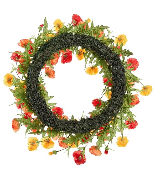 26" Poppy Wreath Mixed