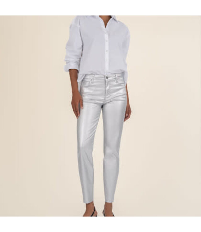 KUT FROM THE KLOTH Charlize Metallic Coated High Rise Cigarette Leg