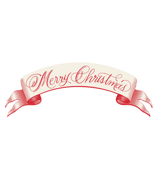 HESTER & COOK Red Merry Christmas Banner Table Accent