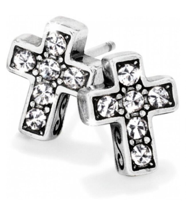 BRIGHTON Starry Night Cross Mini Post Earrings - Silver