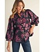 Aries Button Down Floral Jacquard Top