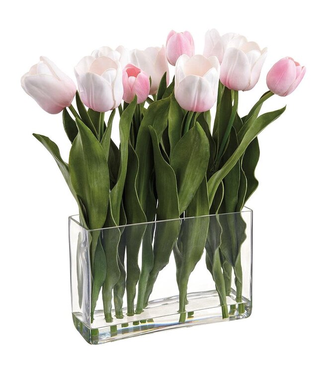 17.5 Inch Tulip in Glass Vase