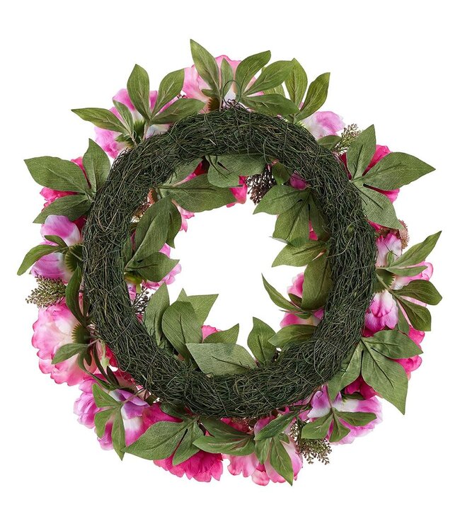 26" Peony/Sedum Wreath Beauty Boysenberry