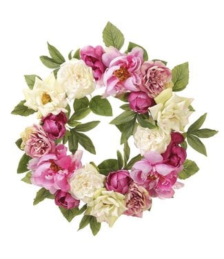 20 Inch Peony Wreath  Beauty Cream