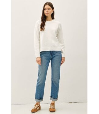 Bella Wool Blend Classic Crewneck Sweater Top