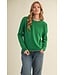 Ella Contrast Knit Scalloped Edge Sweater