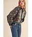 Abigail Exclusive Floral Border Print Button Up Top