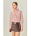 Leah Ruffled Stripe Button-Up Shirt