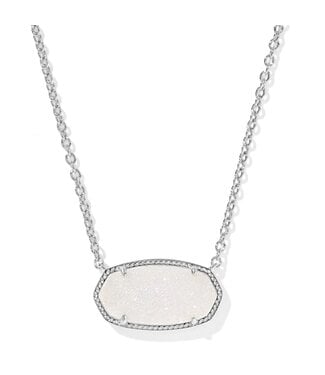 KENDRA SCOTT Elisa Statement Short Pendant Necklace - Silver Iridescent Drusy