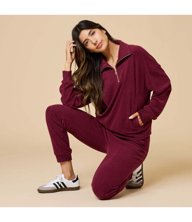 Avery Vintage Velvet ¼ Zip Pullover & Jogger Lounge Set
