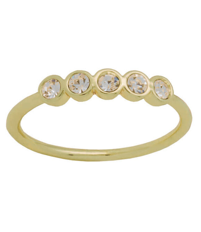 Five CZ Gold Layers Ring
