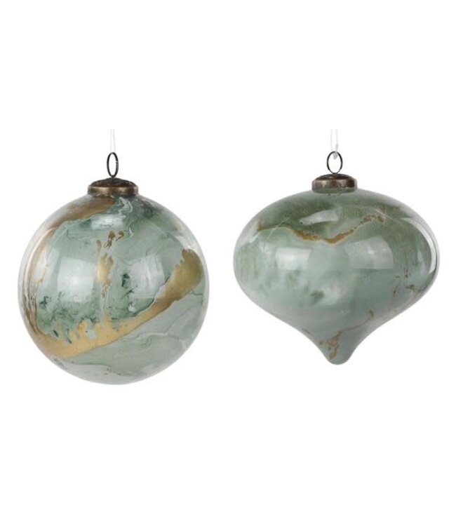 6" Marble Glass Ornament