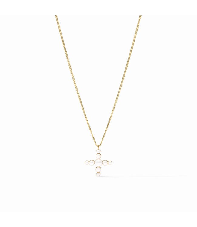 JULIE VOS Gumdrop Cross Delicate Necklace