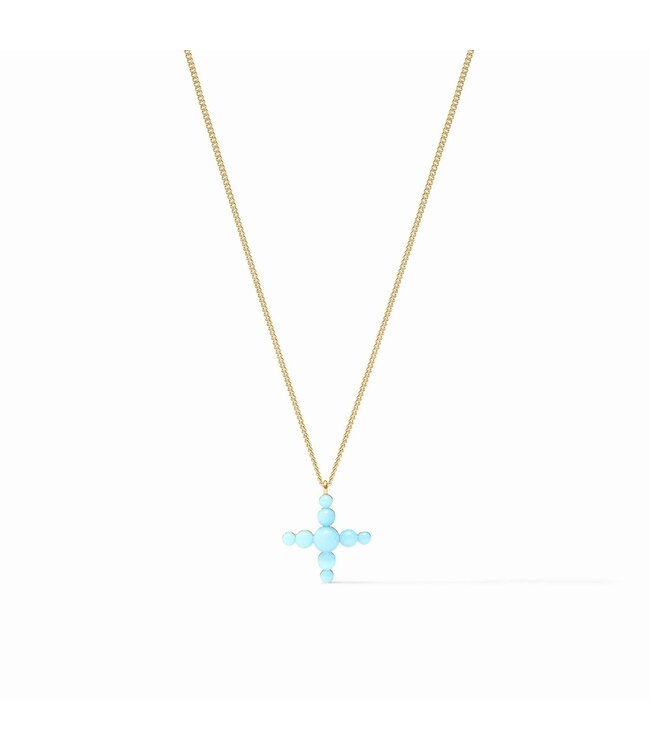 JULIE VOS Gumdrop Cross Delicate Necklace
