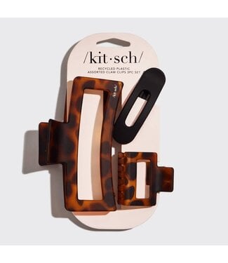 KITSCH Recycled Plastic Claw Clips - Rectangle Open Shape