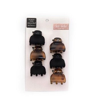 KITSCH Recycled Plastic X-Small Claw Clips - Set of 6