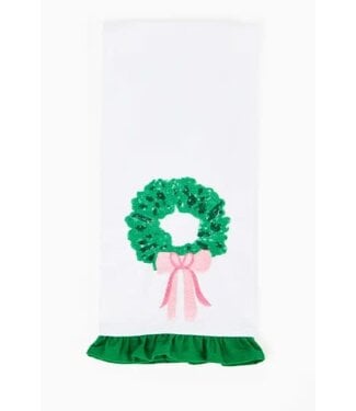 Tea Towel  Sequin Wreath
