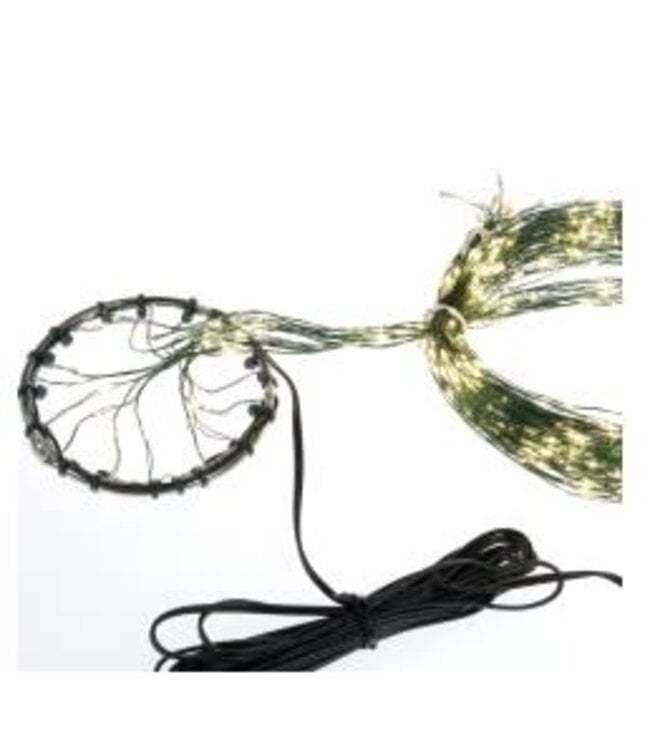 Diamond Cascade Lights Warm White Twinkle (8foot) - Green Wire