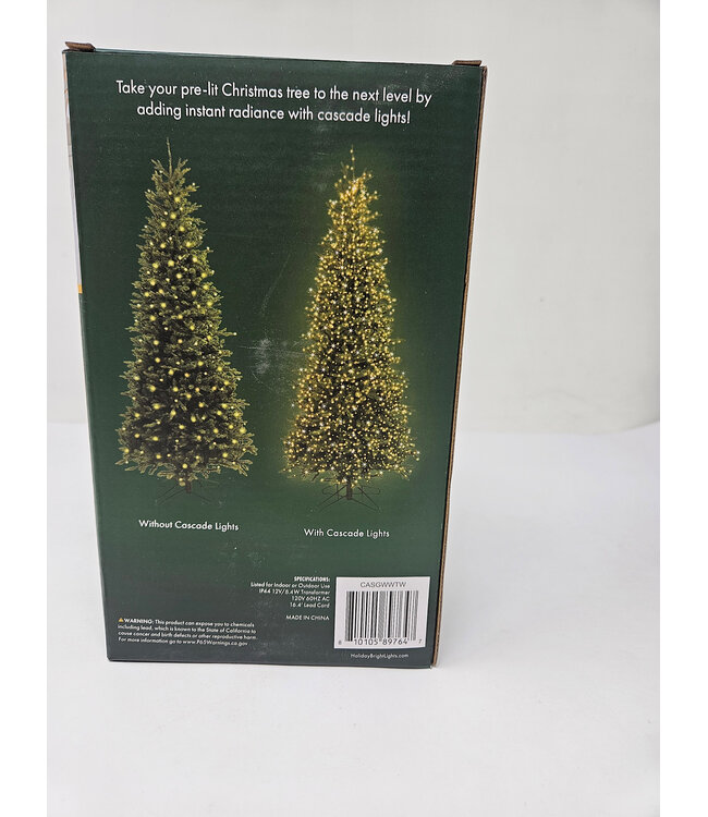 Diamond Cascade Lights Warm White Twinkle (8foot) - Green Wire