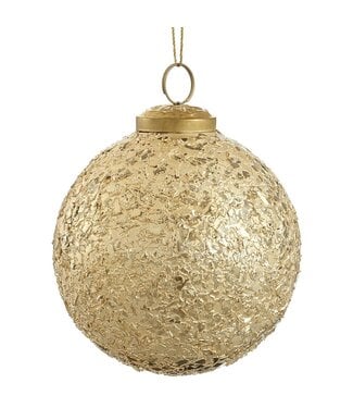 4.5" Gold Mosaic Glass Ball Ornament