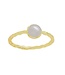 Round Pearl Gold Layers Ring