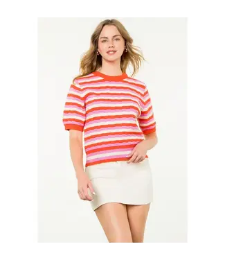 Sarah Short Sleeve Knit Pattern Top