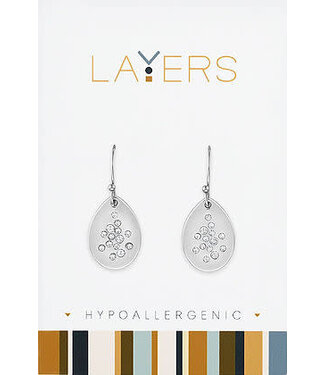 Silver Stardust Dangle Layers Earrings