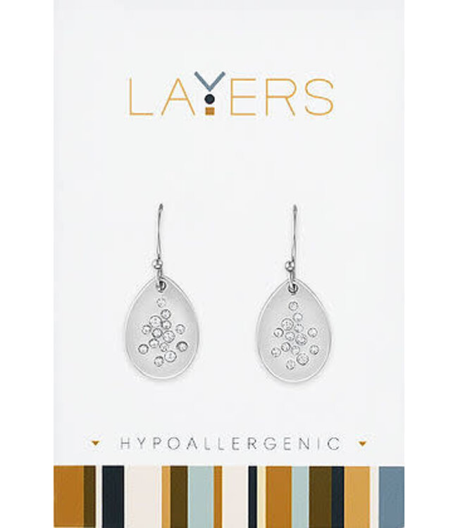 Silver Stardust Dangle Layers Earrings