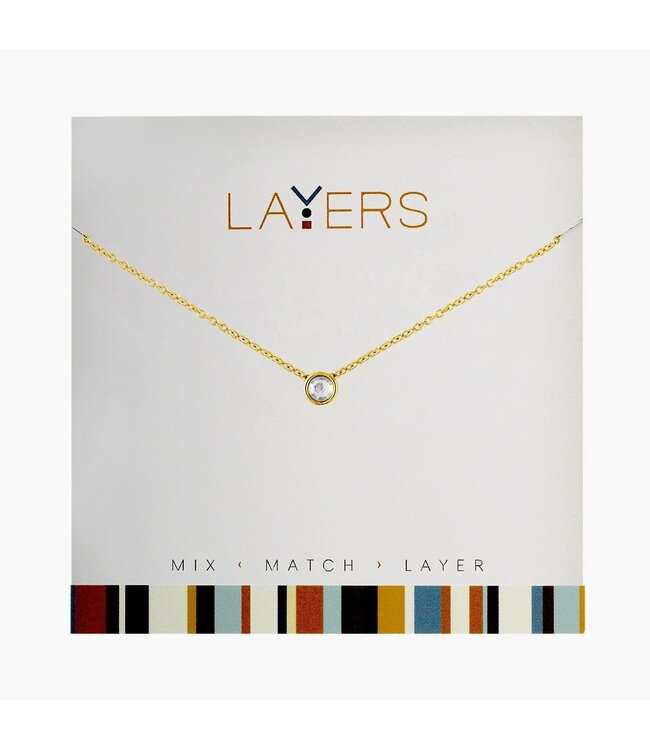 Gold Single Crystal Layers Necklace