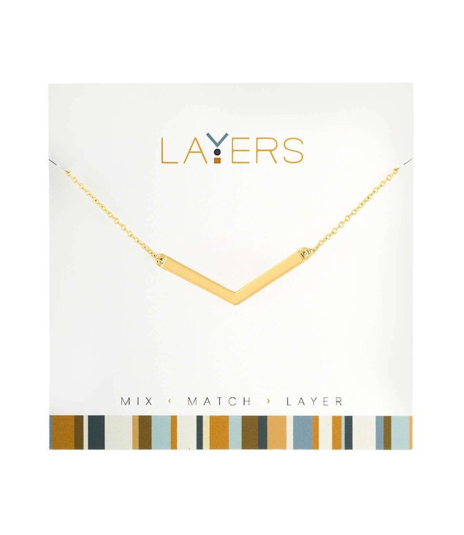 Gold Wide "V" Layers Necklace