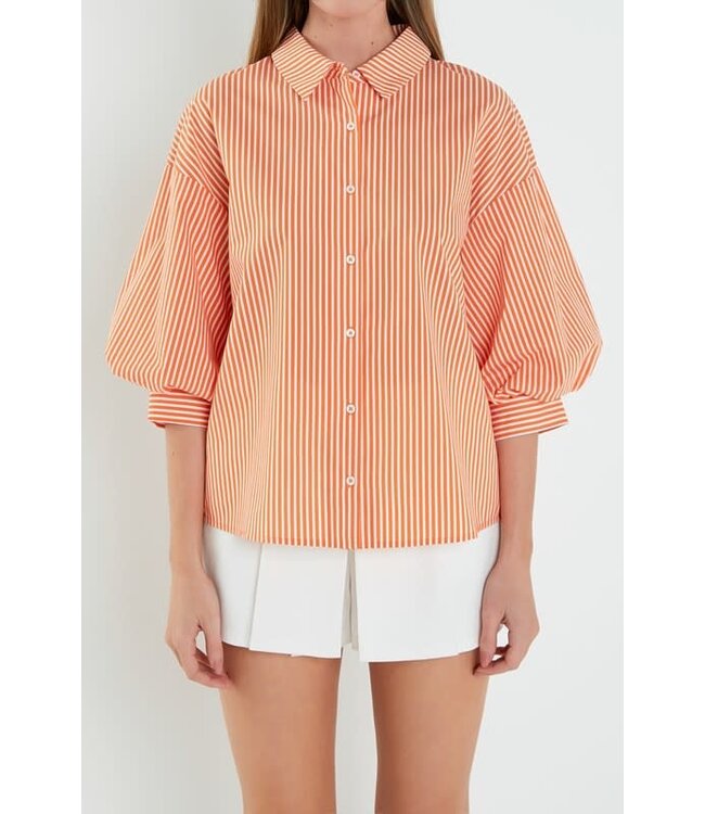 Janna Striped Balloon Sleeve Shirt