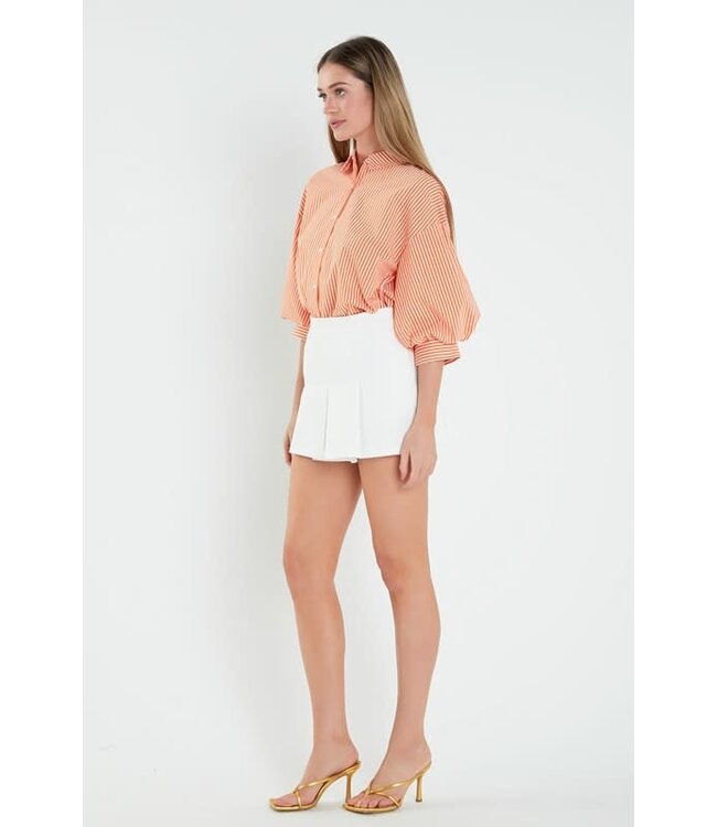 Janna Striped Balloon Sleeve Shirt