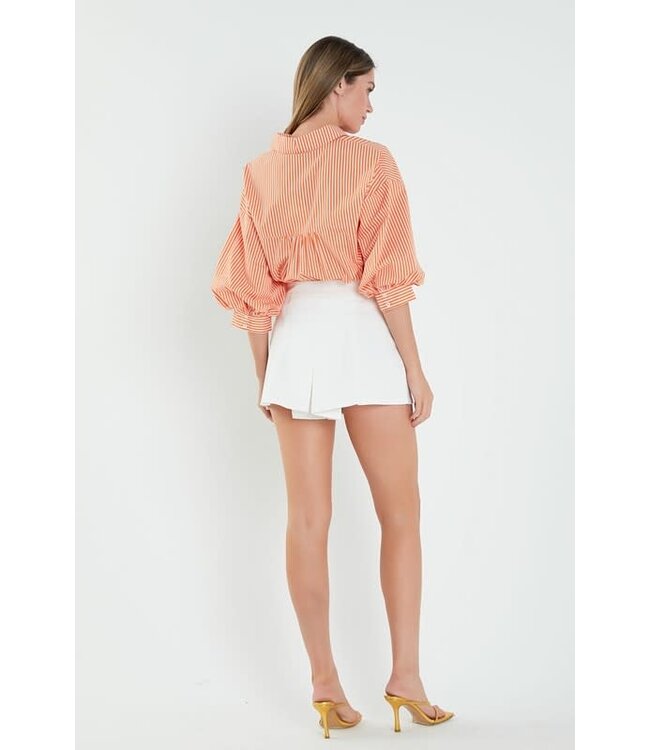 Janna Striped Balloon Sleeve Shirt