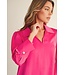 Mila Pearl Cuff Button Accent Satin Top
