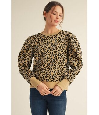 Layla Puff Shoulder Animal Top