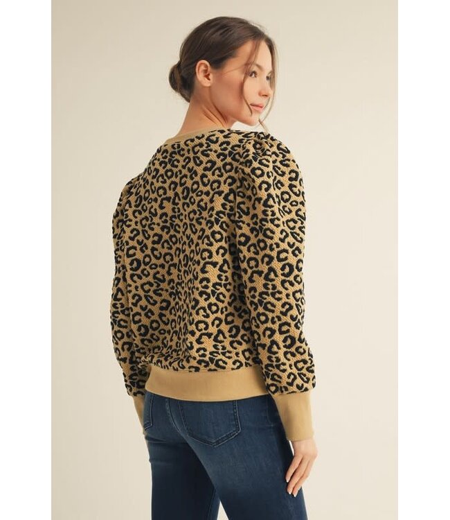 Layla Puff Shoulder Animal Top