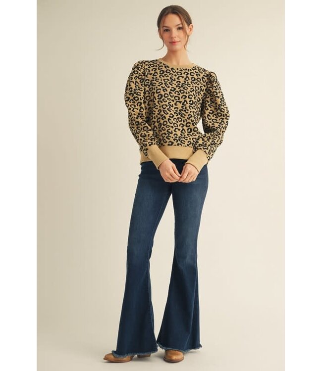 Layla Puff Shoulder Animal Top